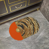 Glam Oval Rubber Round Pattern Anti-Slip Area Rug Image - 3