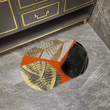 Glam Oval Rubber Round Pattern Anti-Slip Area Rug Image - 7