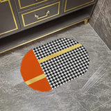Glam Oval Rubber Round Pattern Anti-Slip Area Rug Image - 9