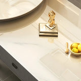 Glam Oval Stone Top Storage Nesting Coffee Table Image - 19