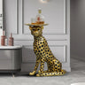 Glam Panther Sculpture Resin Gold Decorative Side Table Image - 3