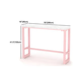 Glam Pink Rectangle Marble Long Cocktail Bar Table Image - 15