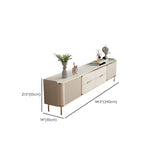 Glam Rectangle Stone TV Stand with Drawers Shelves Image - 18