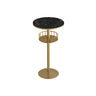 Glam Small Marble Metal Bar Table with Shelf Image - 4