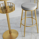 Glam Small Marble Metal Bar Table with Shelf Image - 6