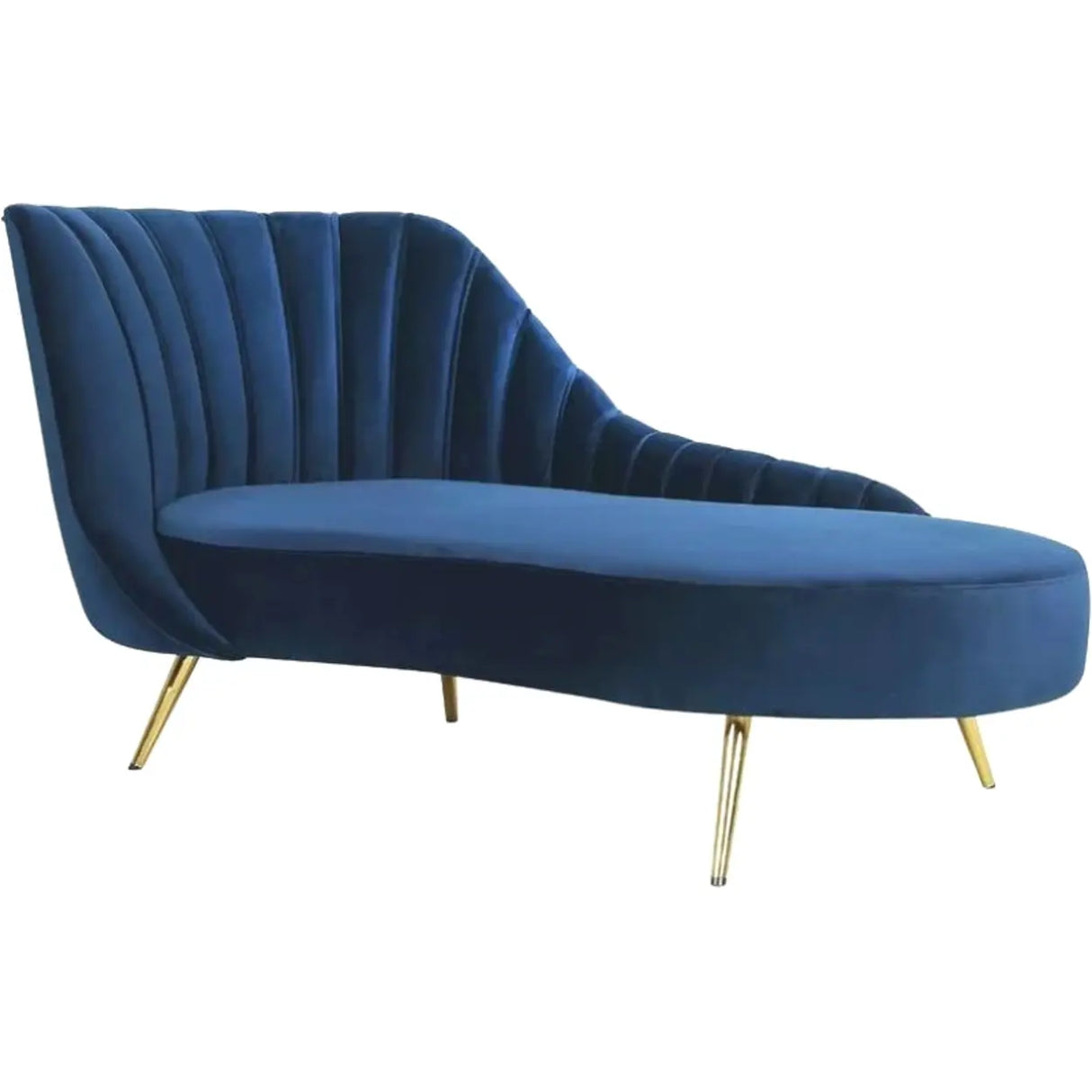 Glam Solid Beige Fabric Wooden Frame Left-Arm Chaise Image - 12
