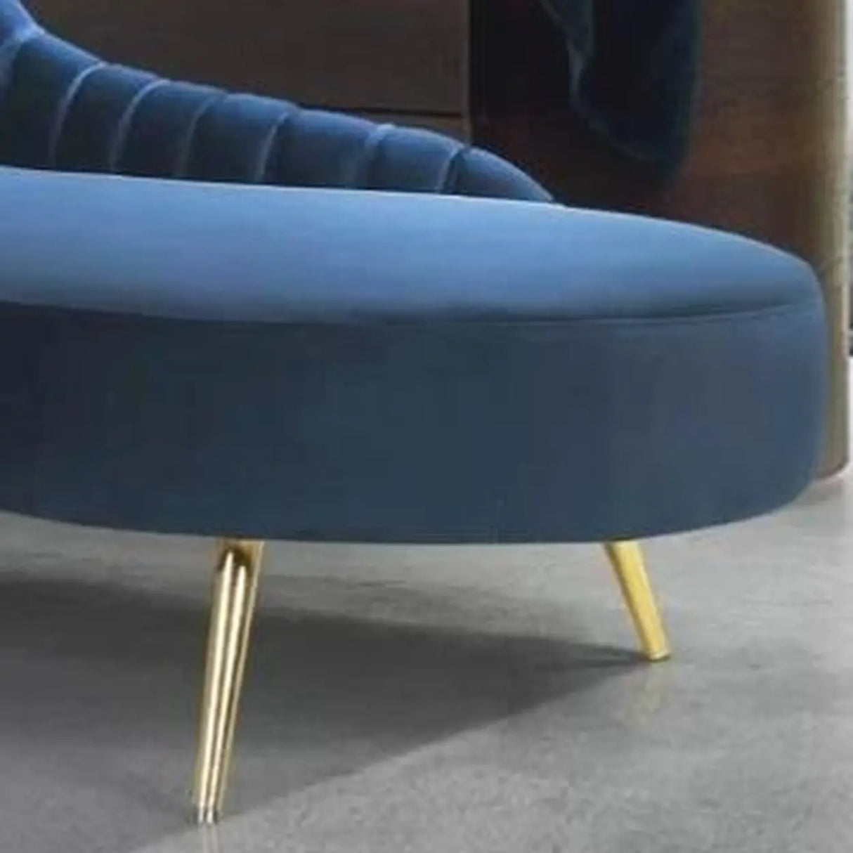 Glam Solid Beige Fabric Wooden Frame Left-Arm Chaise Image - 15