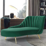 Glam Solid Beige Fabric Wooden Frame Left-Arm Chaise Image - 21