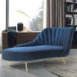 Glam Solid Beige Fabric Wooden Frame Left-Arm Chaise Image - 23