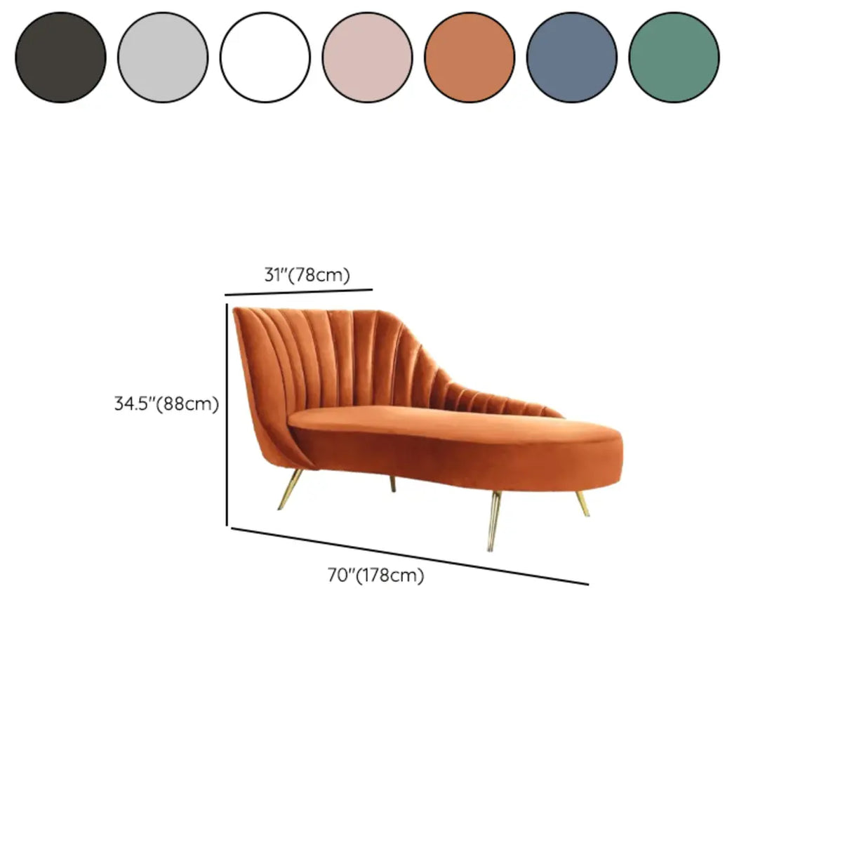 Glam Solid Beige Fabric Wooden Frame Left-Arm Chaise 