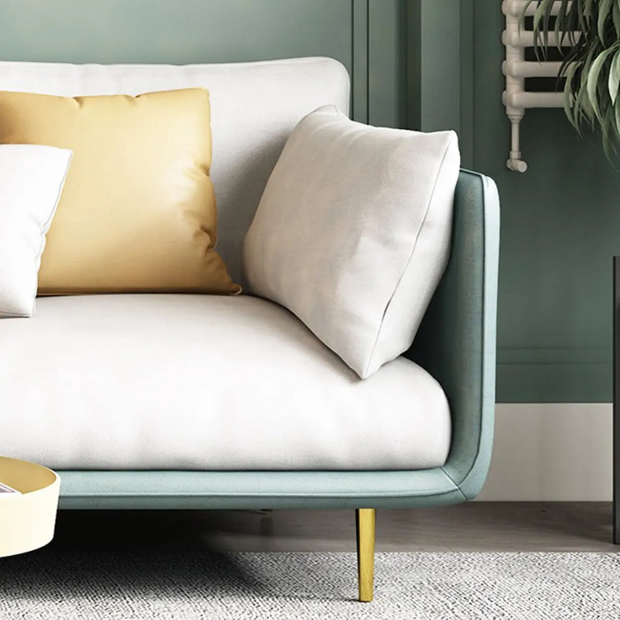 Glam Stain Resistant Pillow Back Square Arm Sofa Image - 18