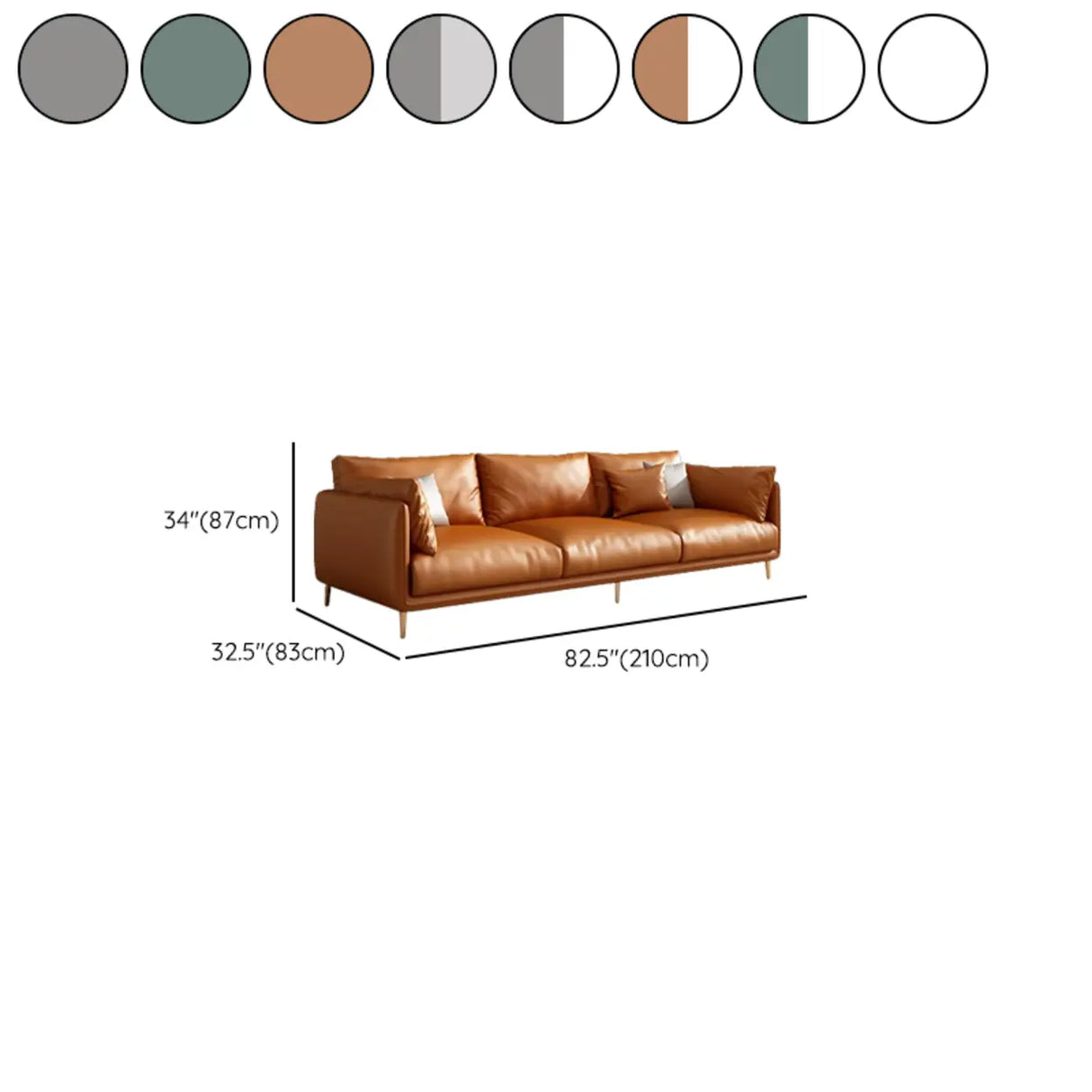 Glam Stain Resistant Pillow Back Square Arm Sofa 