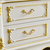 Glam Stone Oak White Wood TV Stand with Storage Image - 8