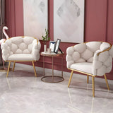 Glam Velour Velvet Low Solid Back Dining Side Chair Image - 1