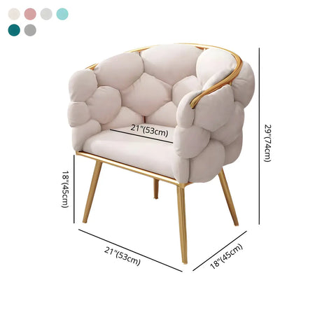 Glam Velour Velvet Low Solid Back Dining Side Chair #size