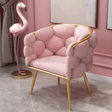 Glam Velour Velvet Low Solid Back Dining Side Chair Image - 3