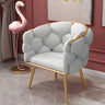 Glam Velour Velvet Low Solid Back Dining Side Chair Image - 5