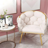 Glam Velour Velvet Low Solid Back Dining Side Chair Image - 6