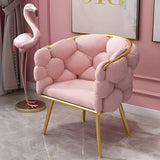 Glam Velour Velvet Low Solid Back Dining Side Chair Image - 7