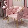 Glam Velour Velvet Low Solid Back Dining Side Chair Image - 7