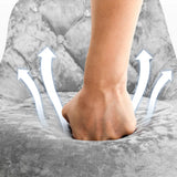 Glam Velvet Upholstered Adjustable Swivel Bucket Back Bar Stool Image - 16