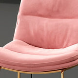 Glam Velvet Upholstered Low Back Bar Stool with Metal Frame Image - 10