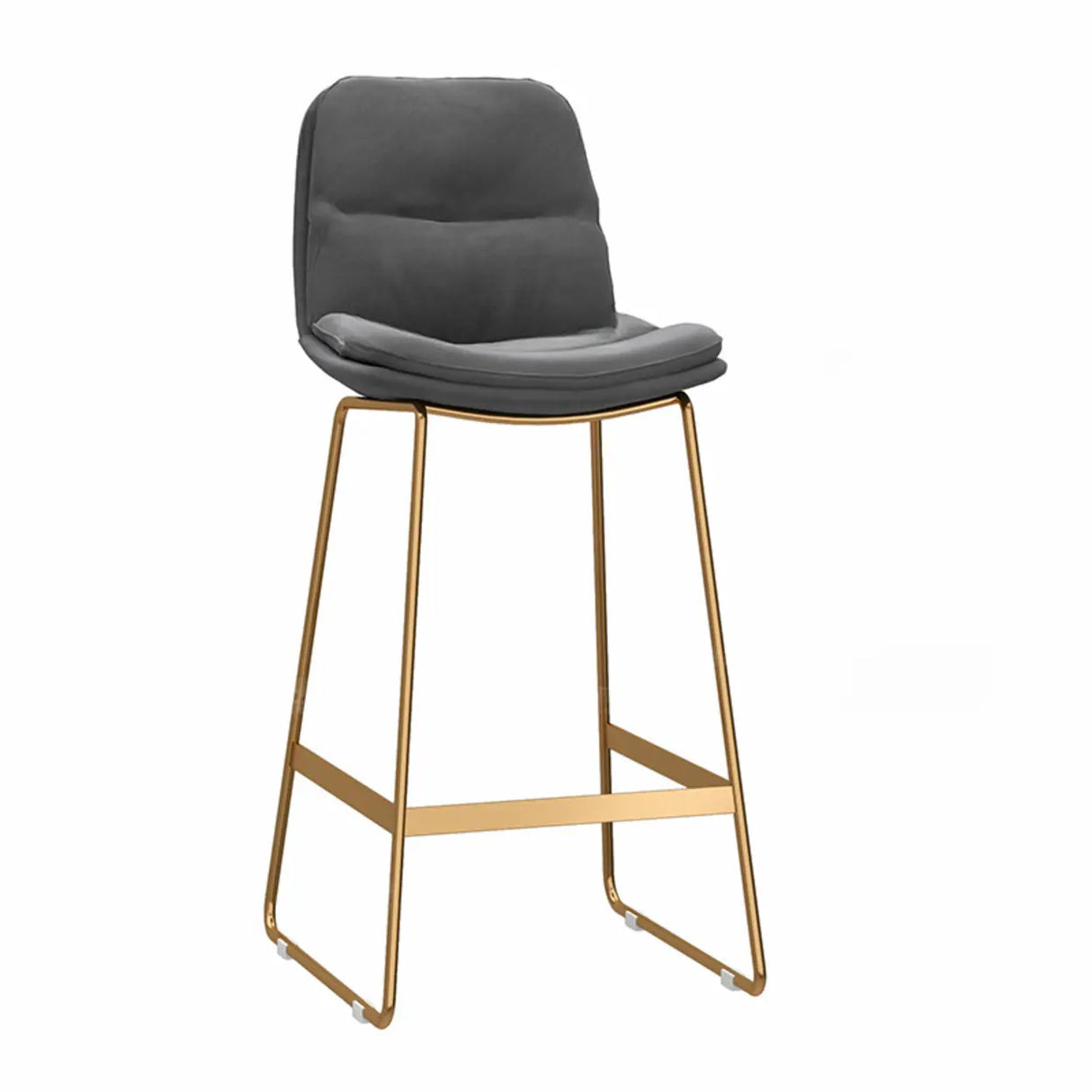 Glam Velvet Upholstered Low Back Bar Stool with Metal Frame Image - 13