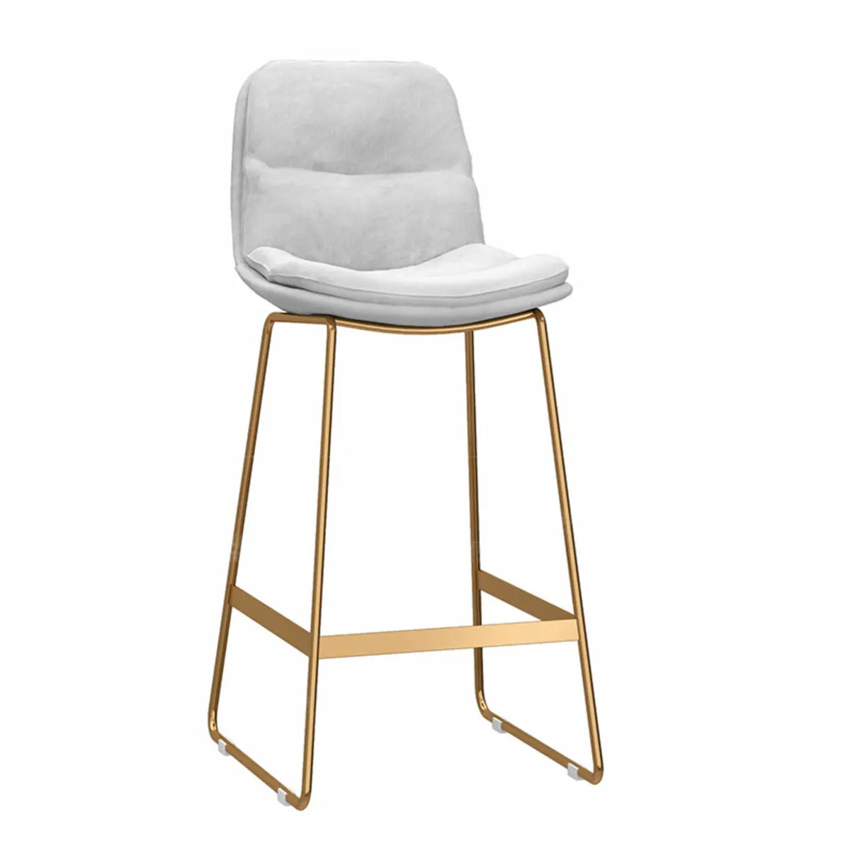 Glam Velvet Upholstered Low Back Bar Stool with Metal Frame Image - 17