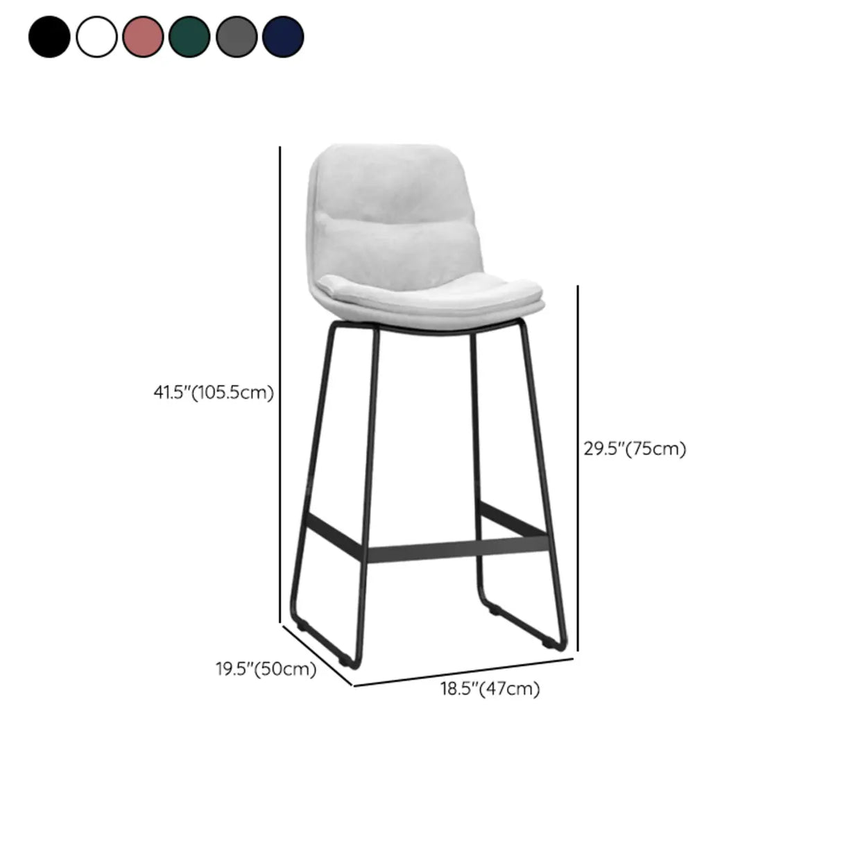 Glam Velvet Upholstered Low Back Bar Stool with Metal Frame Image - 23
