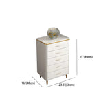 Glam Vertical White Stone Bachelor Chest with Drawers Image - 16