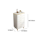 Glam Vertical White Stone Bachelor Chest with Drawers Image - 17