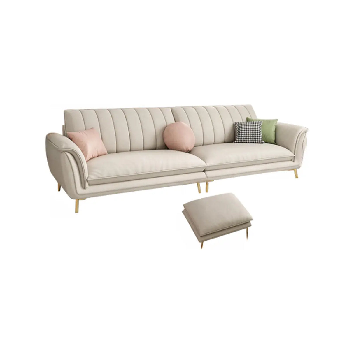 Glam Water Resistant Flared Arm Sewn Pillow Back Sofa Image - 14