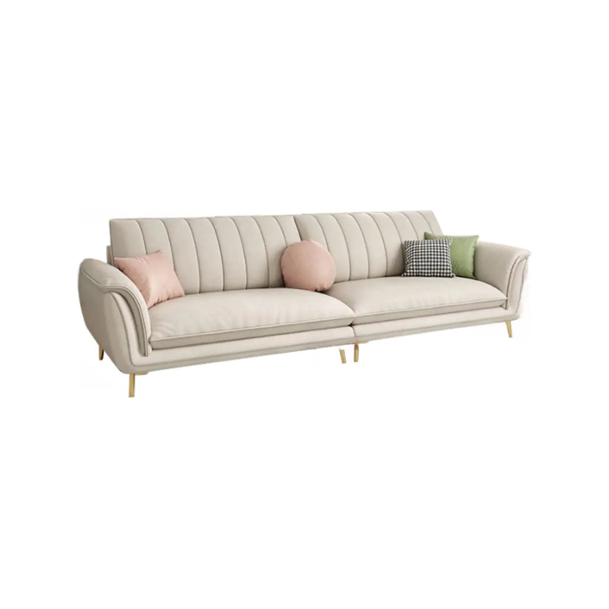 Glam Water Resistant Flared Arm Sewn Pillow Back Sofa Image - 17
