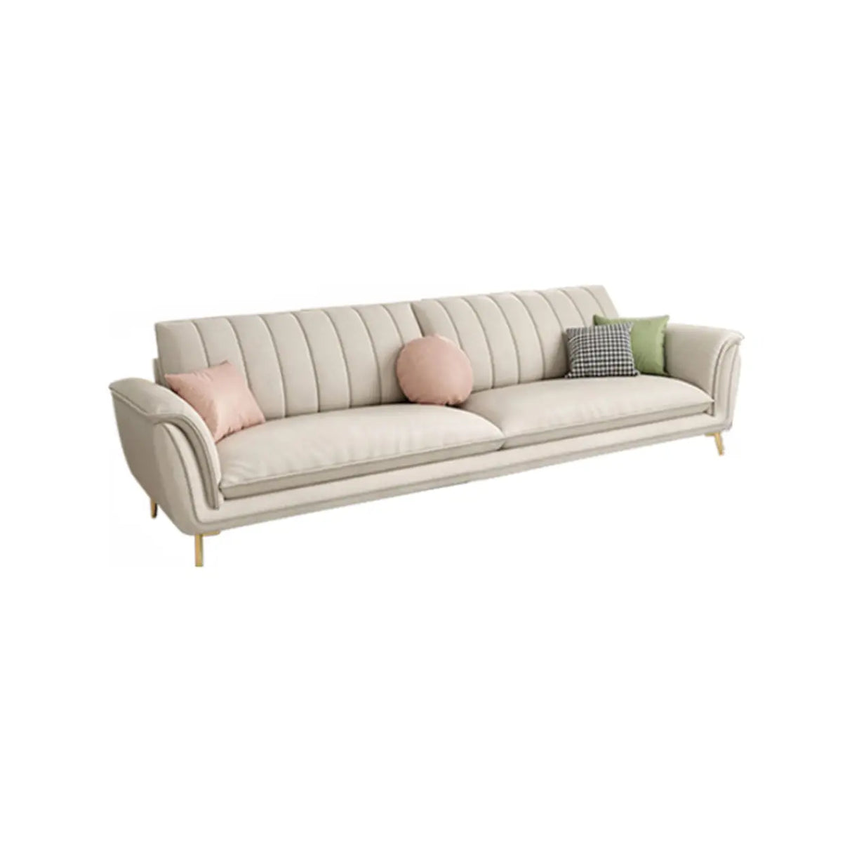 Glam Water Resistant Flared Arm Sewn Pillow Back Sofa Image - 5