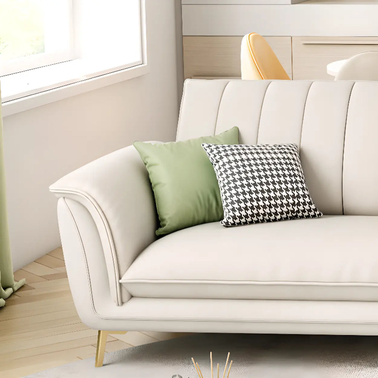 Glam Water Resistant Flared Arm Sewn Pillow Back Sofa Image - 6