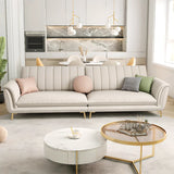 Glam Water Resistant Flared Arm Sewn Pillow Back Sofa Image - 8