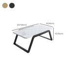 Glam White Rectangular Metal Gold Sled Coffee Table #size