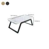 Glam White Rectangular Metal Gold Sled Coffee Table Image - 16