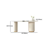 Glam White Stone Free Form Reception Desk with Drawers Image - 10