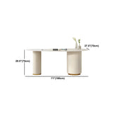 Glam White Stone Free Form Reception Desk with Drawers Image - 12