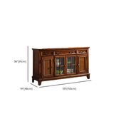 Glass Doors Ash Brown Large Retro Sideboard with Shelves Image - 21