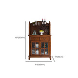 Glass Doors Ash Brown Large Retro Sideboard with Shelves Image - 22
