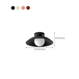 Glass Glob Solid Color Dome Semi-Flush Mount Light  #size