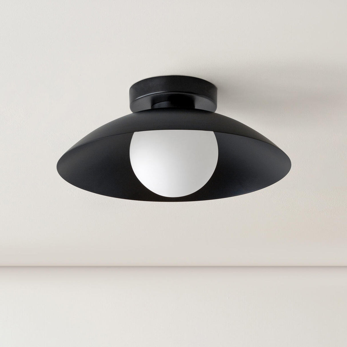 Glass Glob Solid Color Dome Semi-Flush Mount Light  Image - 4