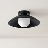 Glass Glob Solid Color Dome Semi-Flush Mount Light  Image - 4