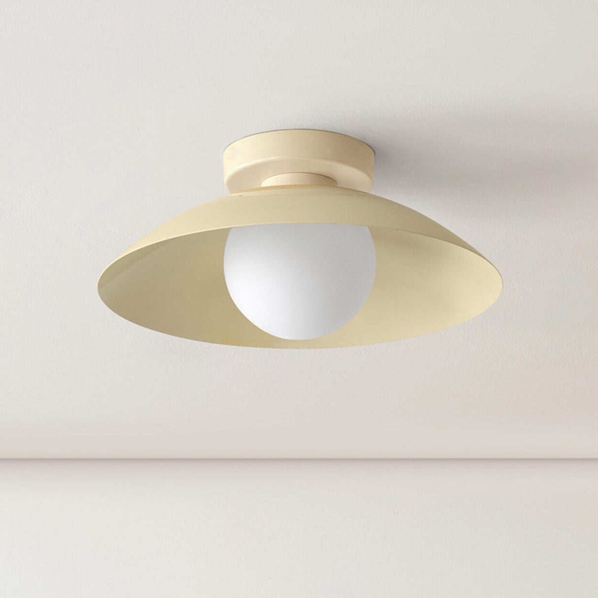 Glass Glob Solid Color Dome Semi-Flush Mount Light  Image - 5