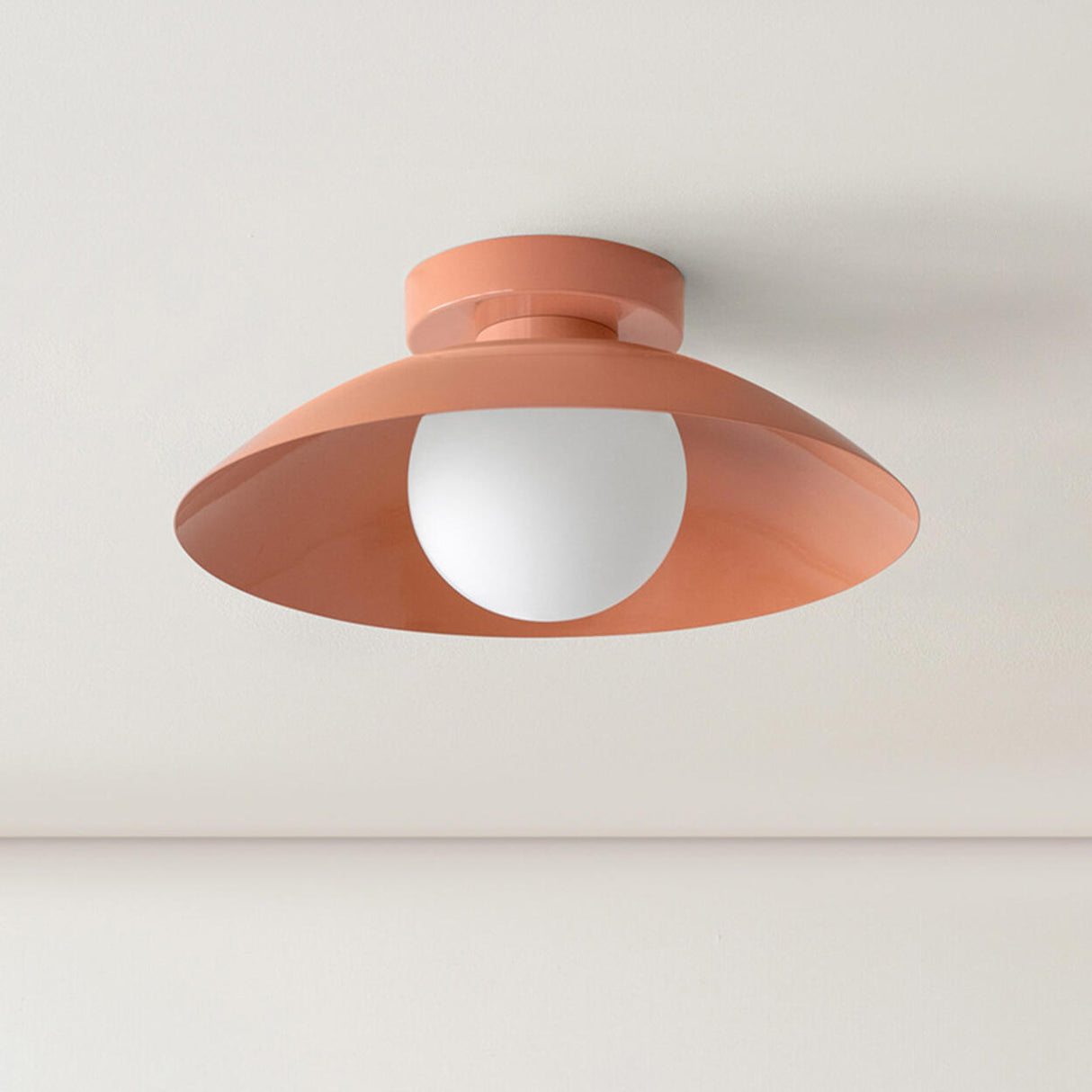 Glass Glob Solid Color Dome Semi-Flush Mount Light  Image - 6
