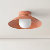 Glass Glob Solid Color Dome Semi-Flush Mount Light  Image - 6