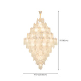 Glass Leaf Crystal Clear Tiered Large Foyer Chandelier #size