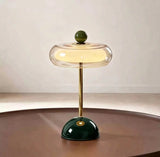 USB charging cable Green 7"W x 13.3"H Glass Mushroom LED Table Lamp with Touch Control Image - 11
